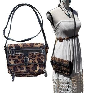 Y2k vintage leopard print crossbody